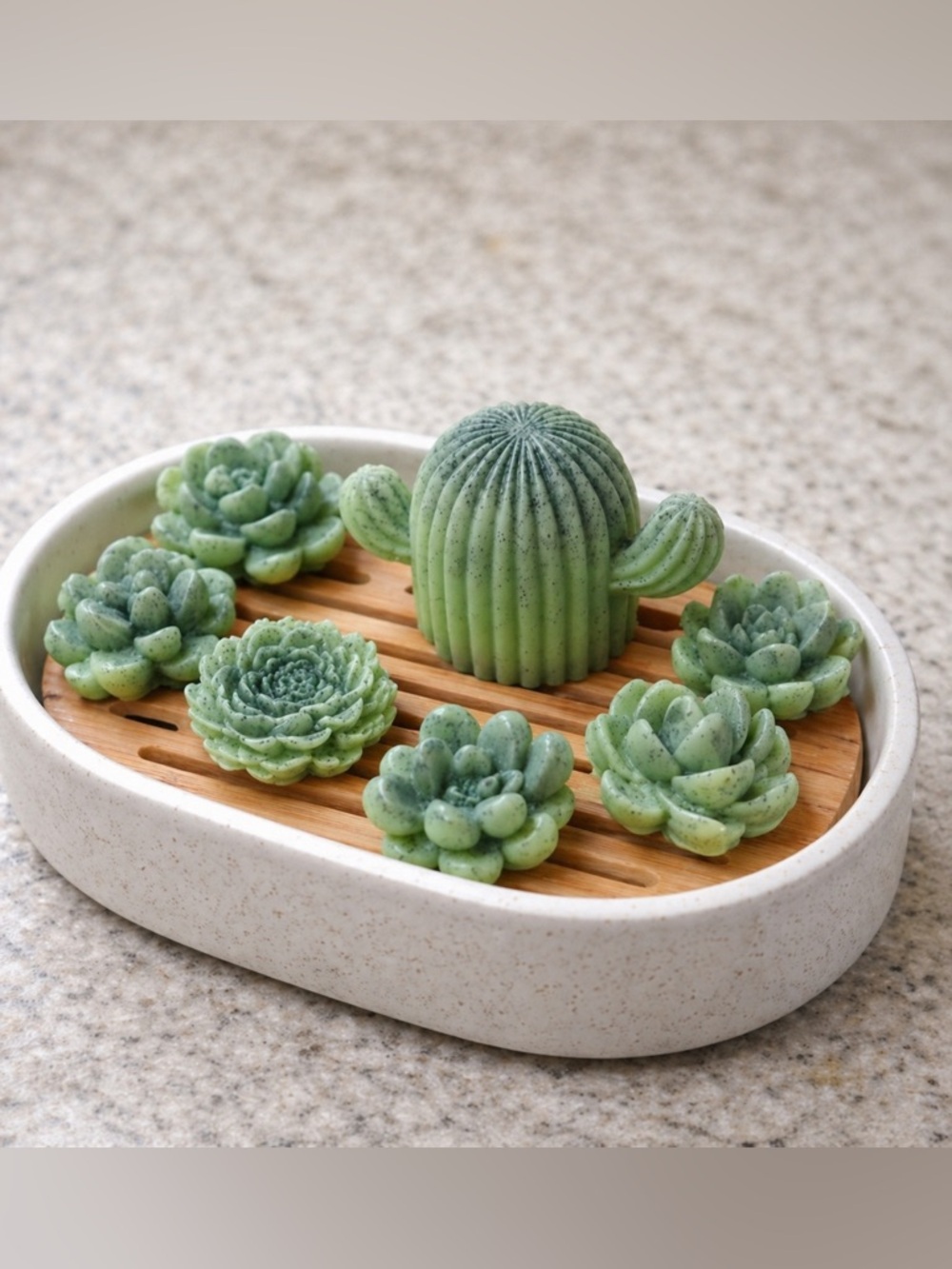 7pc strawberry lemon soap set succulents & cactus shea butter based